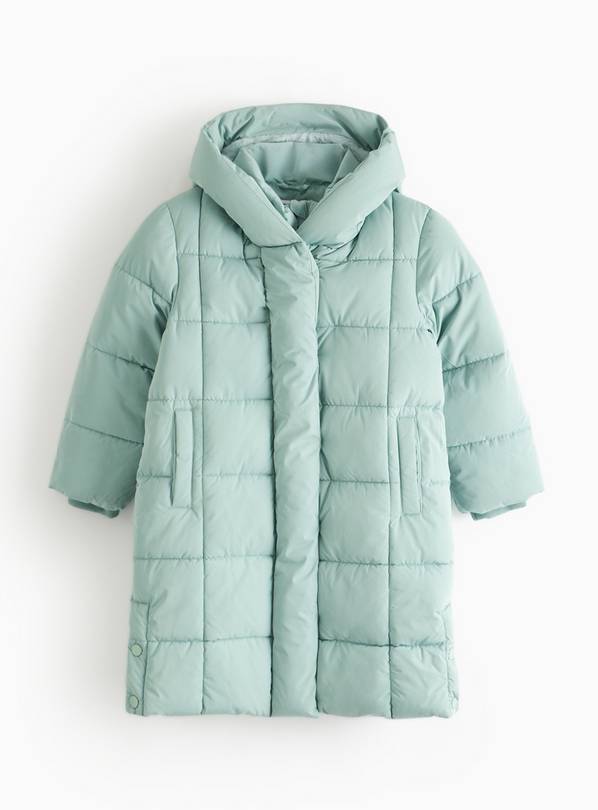 Green Longline Padded Puffer Coat 7-8 years